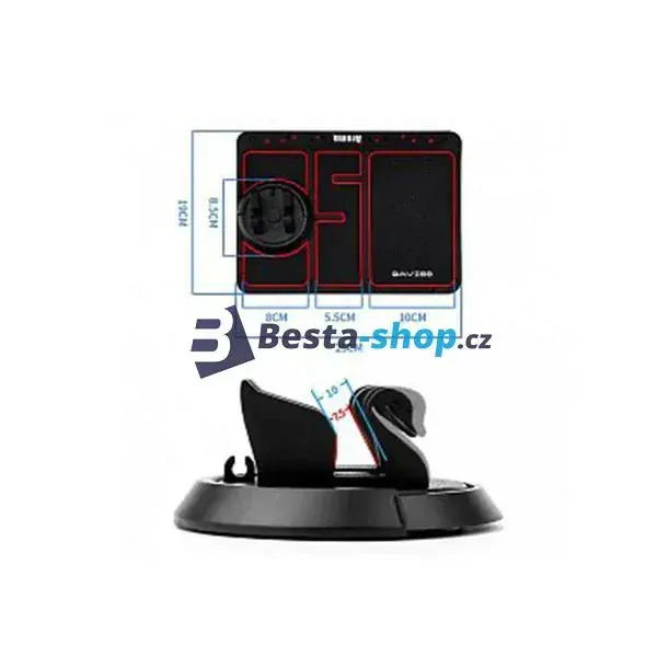 Palubní protiskluzová podložka a kryt na mobilní telefon do auta