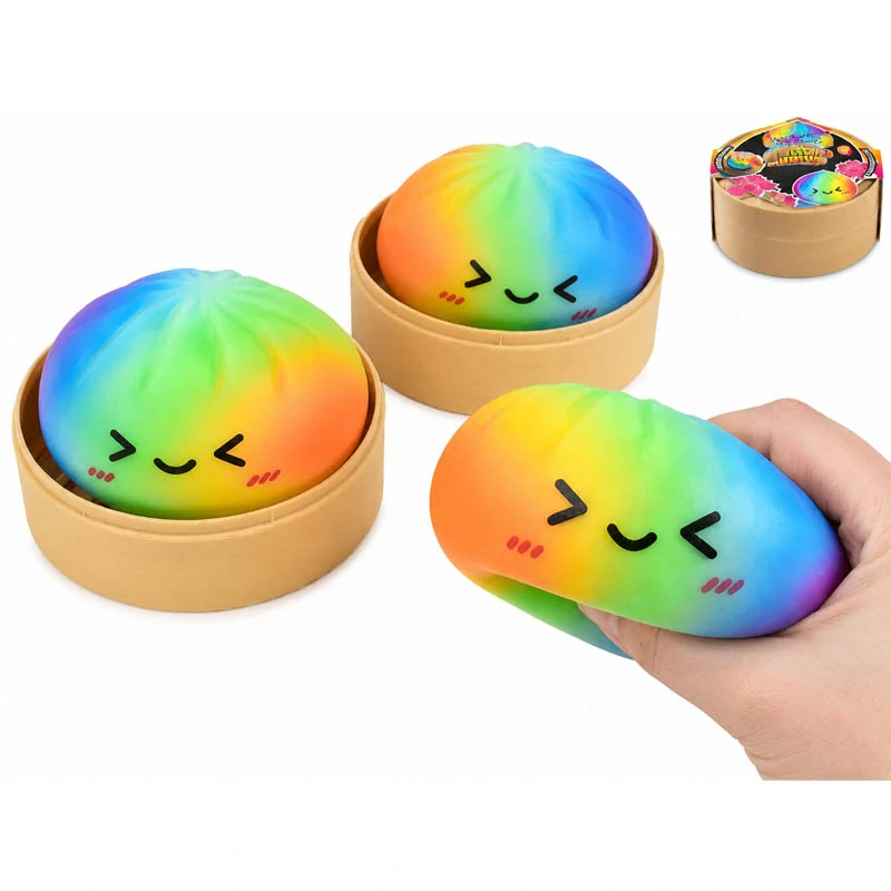 Antistresový mačkací knedlíček duhový - Squishy Rainbow Dumpling