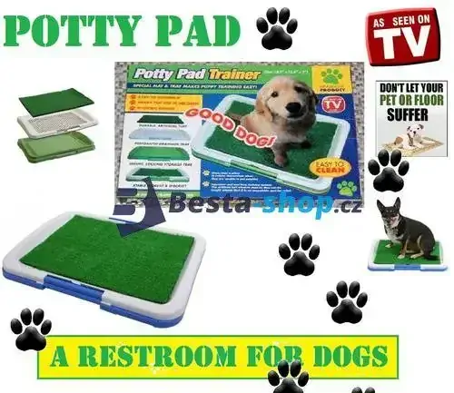 Potty Pad toaleta pro psy malá 3v1 – 34 × 47 × 6 cm