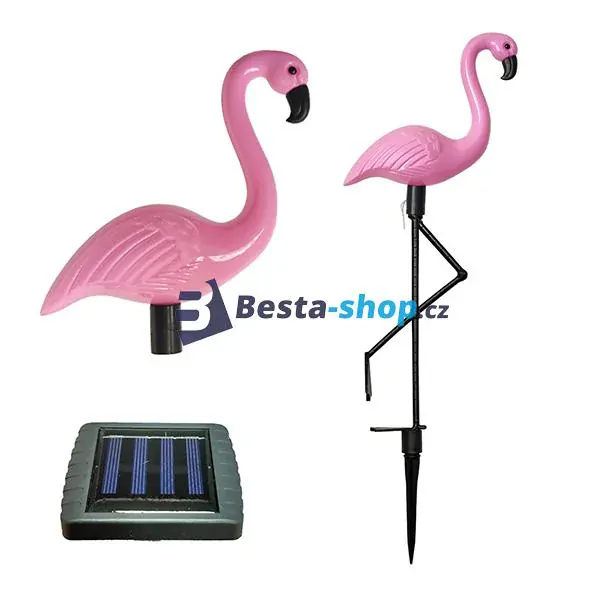 Solární zahradní lampa Plameňák
