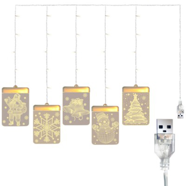 Vánoční 3D LED dekorace 5 motivů - teplá bílá