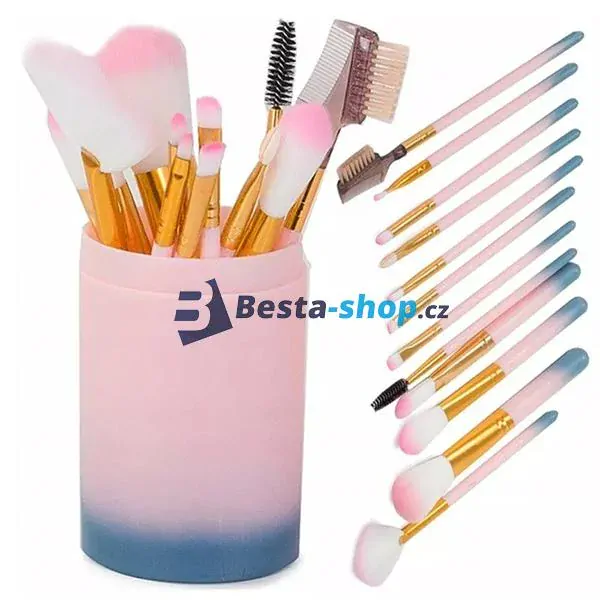 Sada štětců na Make Up 12 ks v pouzdře