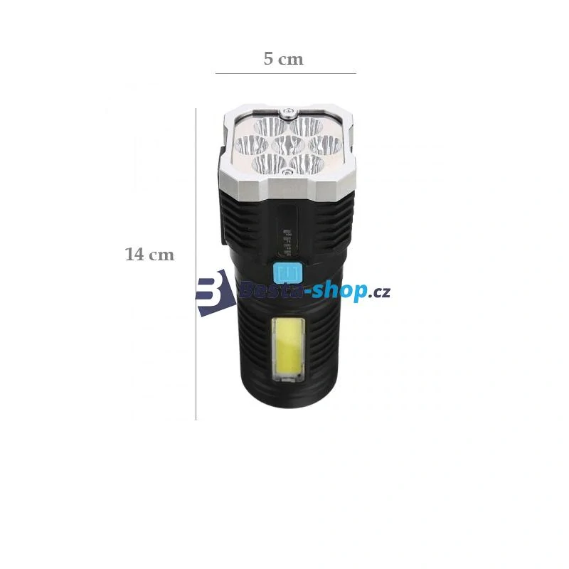 Voděodolná LED baterka s USB nabíjením