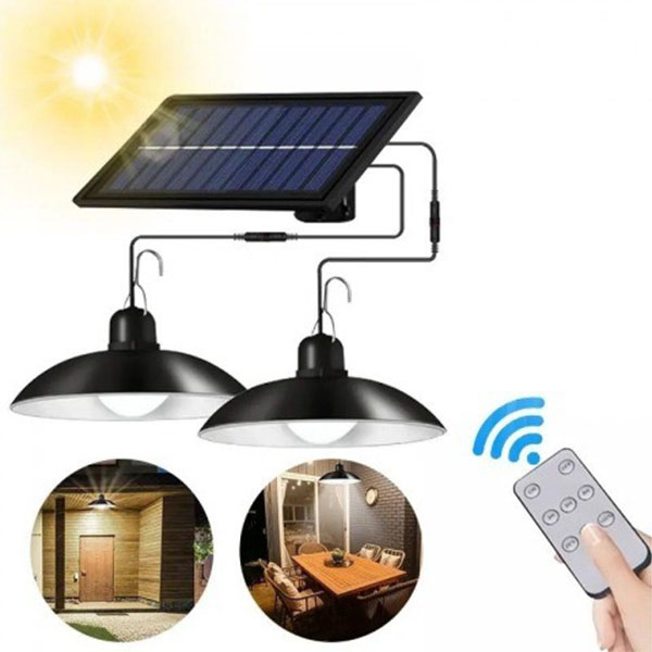 Solární zahradní závěsné světlo Duo