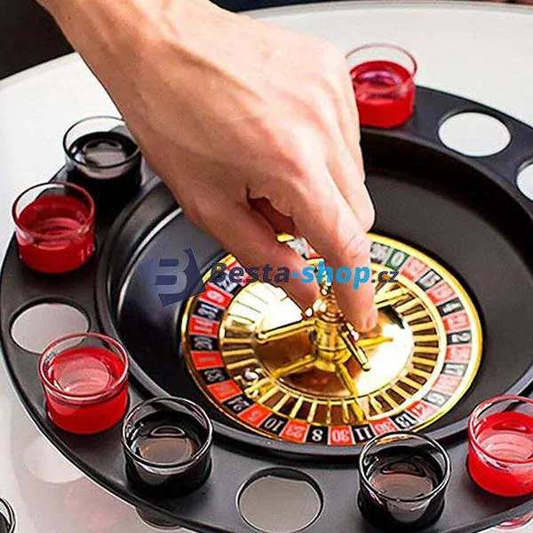 Alkoholická párty ruleta + skleničky 16 ks