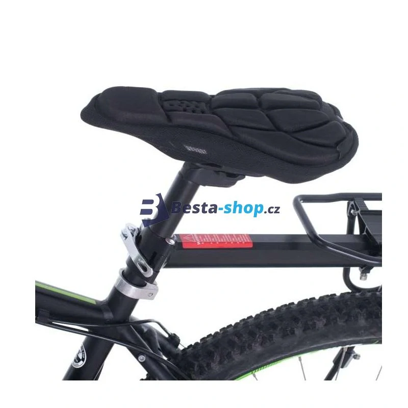 Gelový potah na sedlo kola 3D 28cm černé