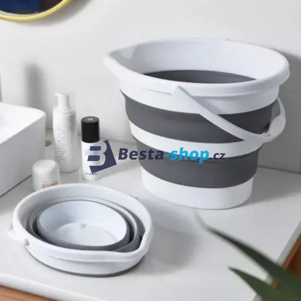 Silikonový oválný skládací kbelík 5l