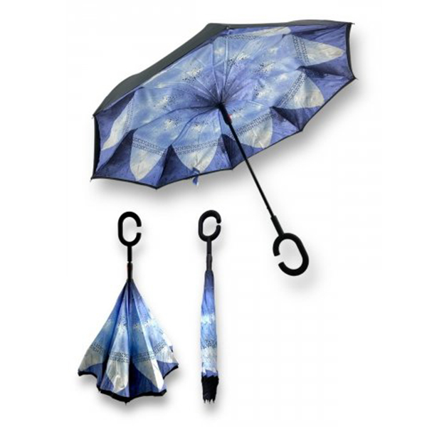 Obrácený deštník modrý