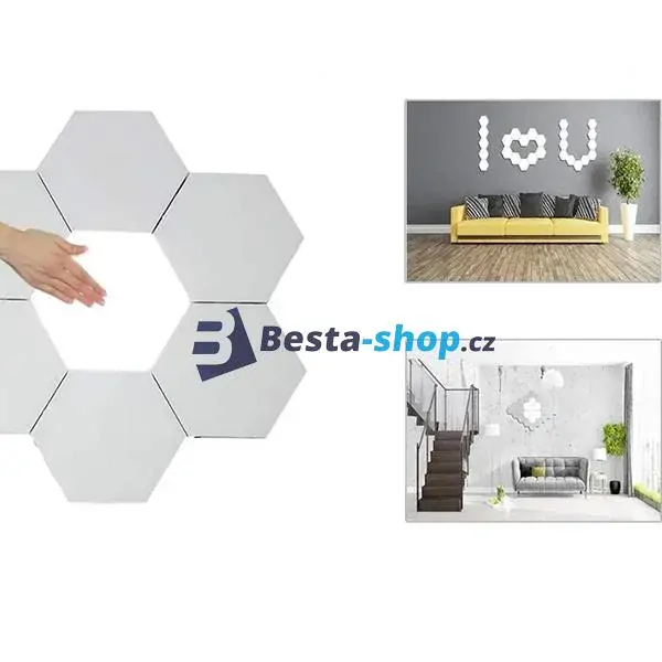 3x LED Bezdrátové svítidlo HEXAGON na dálkové ovládání