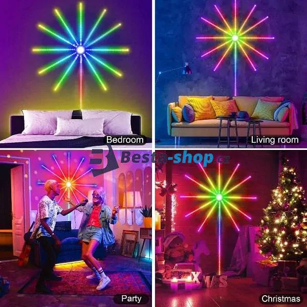 LED pásek v barvě ohňostroje