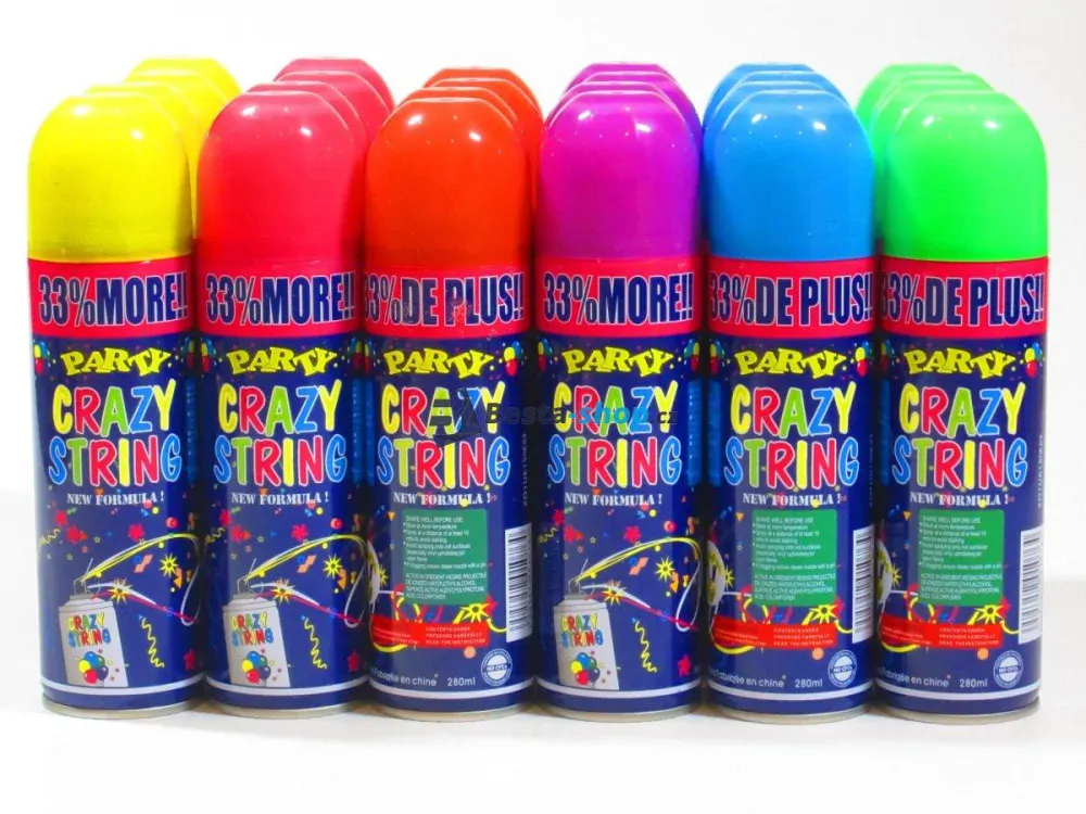 Párty nudle Crazy String Spray 250 ml 6 různých barev