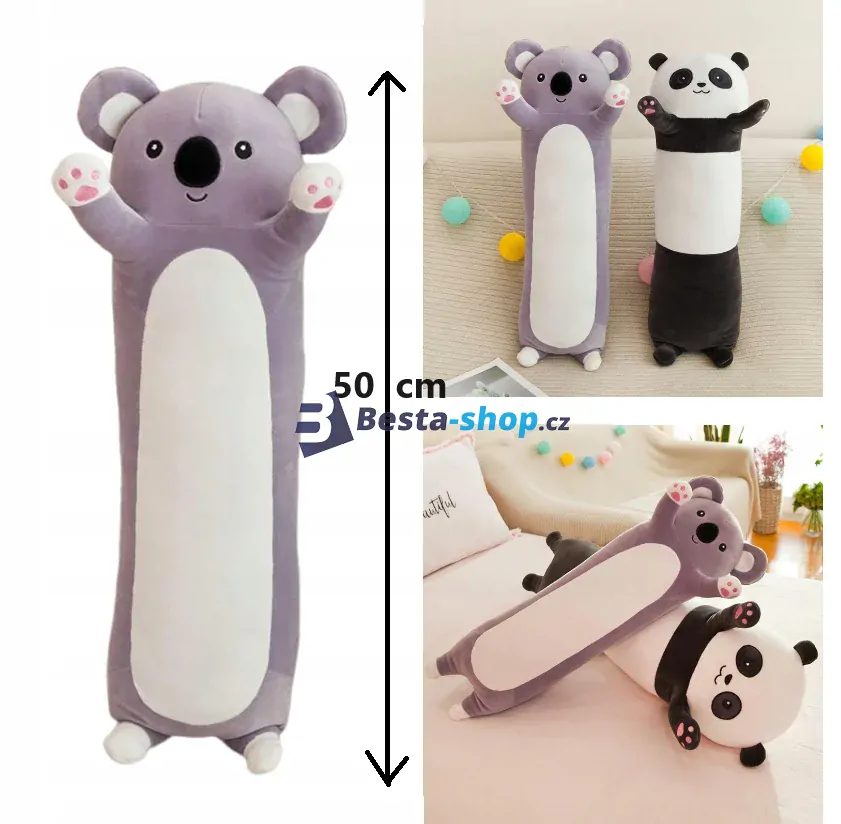 Plyšový podlouhlý polštář Koala 50cm