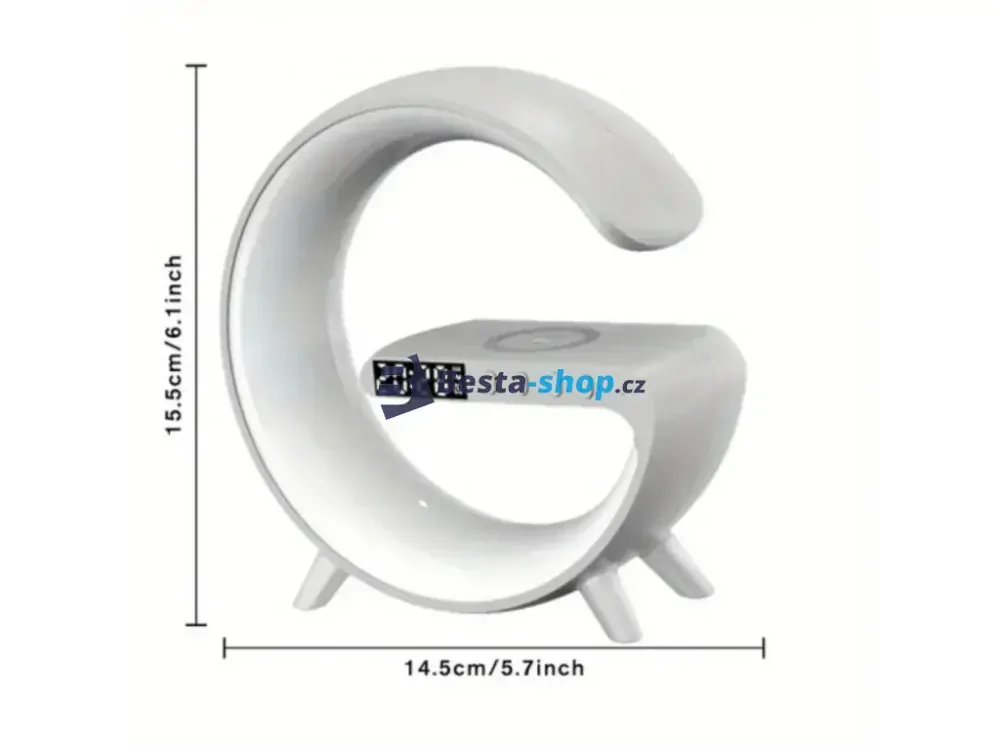 Chytrá bezdrátová nabíječka s reproduktorem a budíkem mini