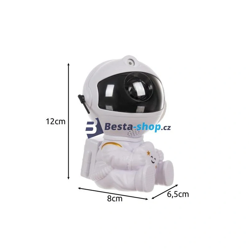 Astronaut s LED projektorem hvězdné oblohy