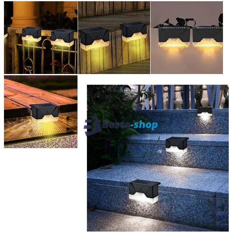 Solární LED zahradní schodišťové svítidlo 4 kusy