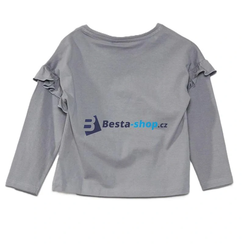 Tričko pro dívky s motivem Minnie – světle šedé, dlouhý rukáv