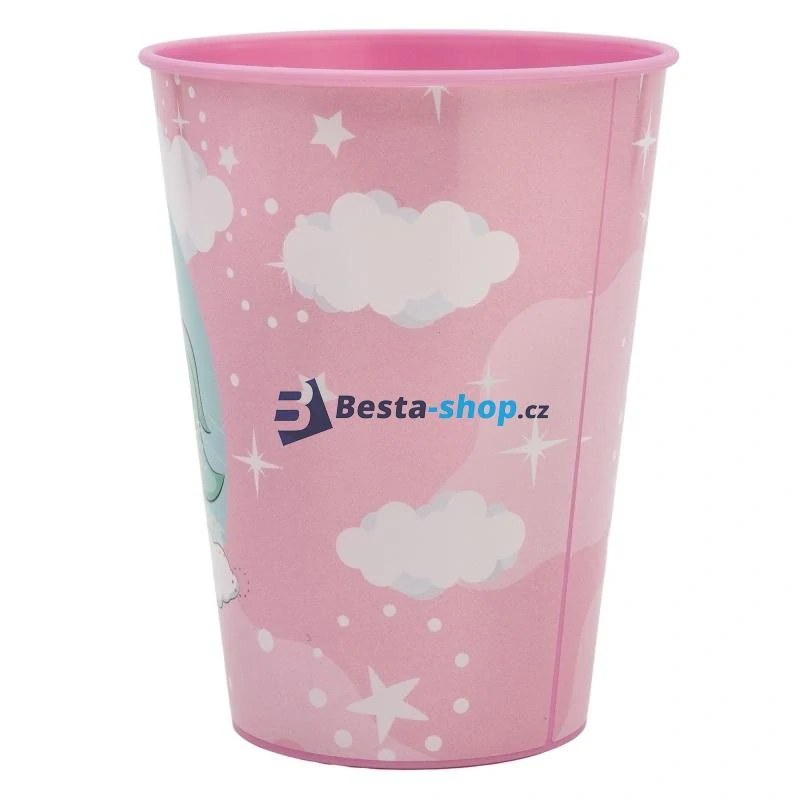 Plastový kelímek - Unicorn 260ml růžový
