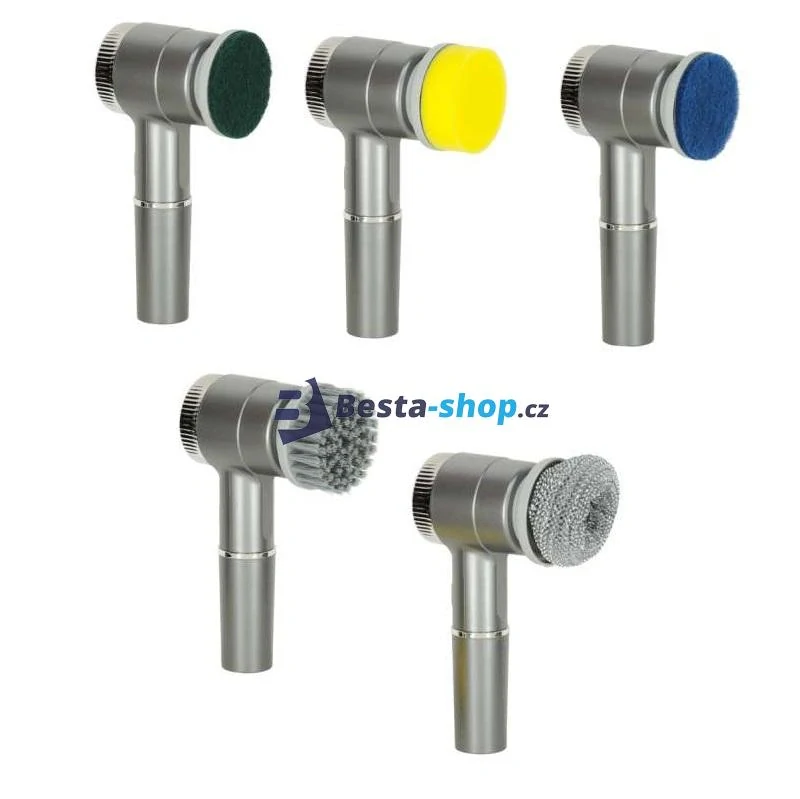 Elektrický rotační čisticí kartáč 5v1 s LED displejem – bezdrátový