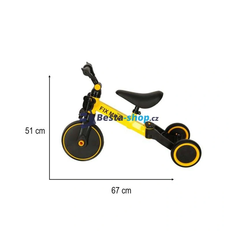 Dětská tříkolka 3v1 Trike Fix Mini žlutá