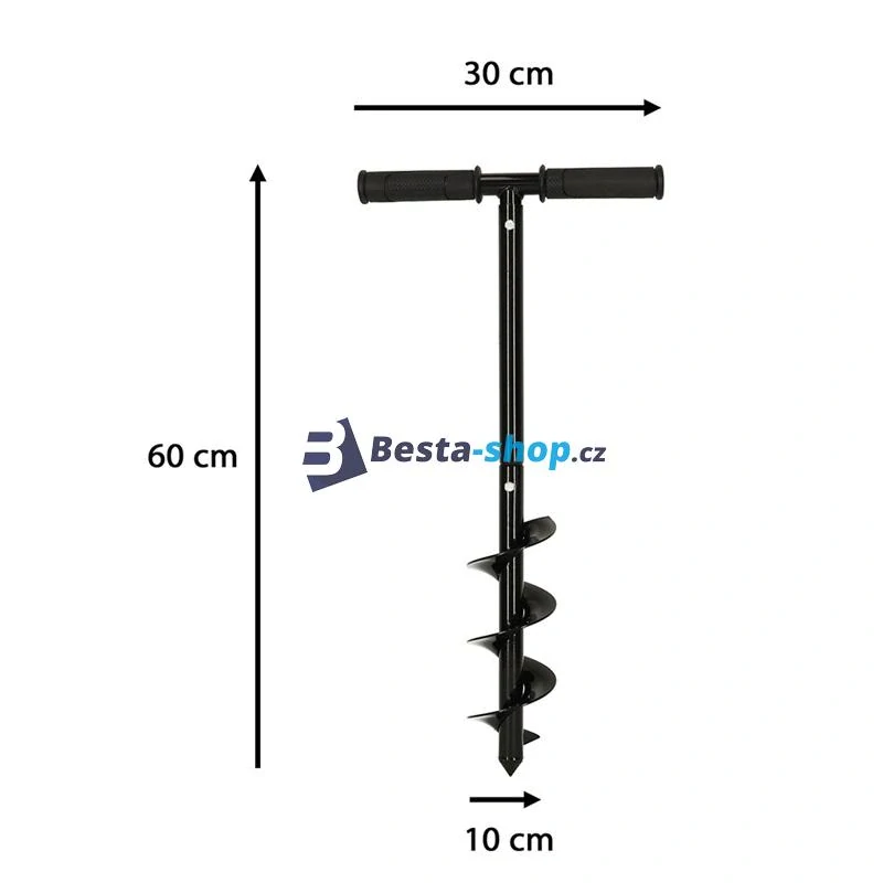 Ruční šnekový zemní vrták 60 cm – ideální na výsadbu a plotové sloupky