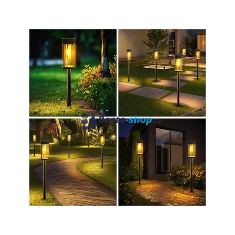 LED solární zahradní lampa teplá bílá 58cm