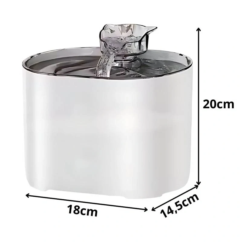 Fontána pro psy a kočky – automatická, 2 l, filtr, senzor pohybu