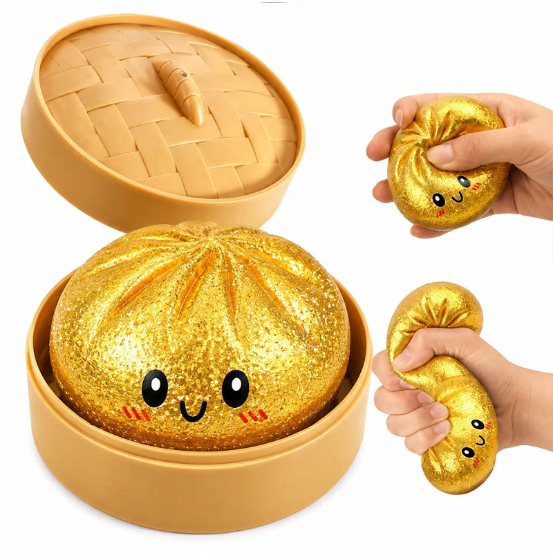 Antistresový mačkací knedlíček třpytivý - Squishy Sugar Dumpling