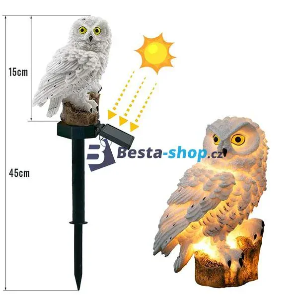 Zahradní solární lampa Sova