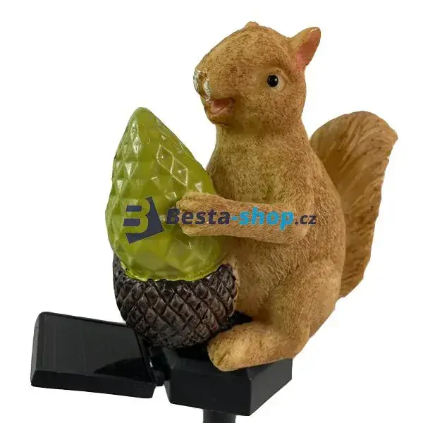Zahradní solární světlo Veverka 14cm