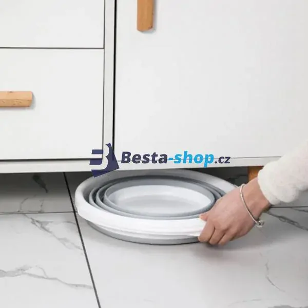 Silikonový oválný skládací kbelík 5l