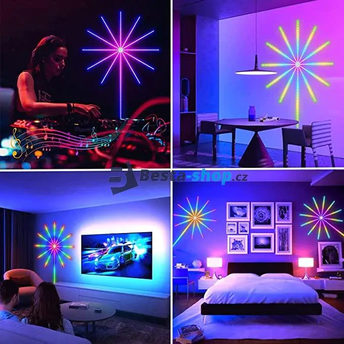 LED pásek v barvě ohňostroje