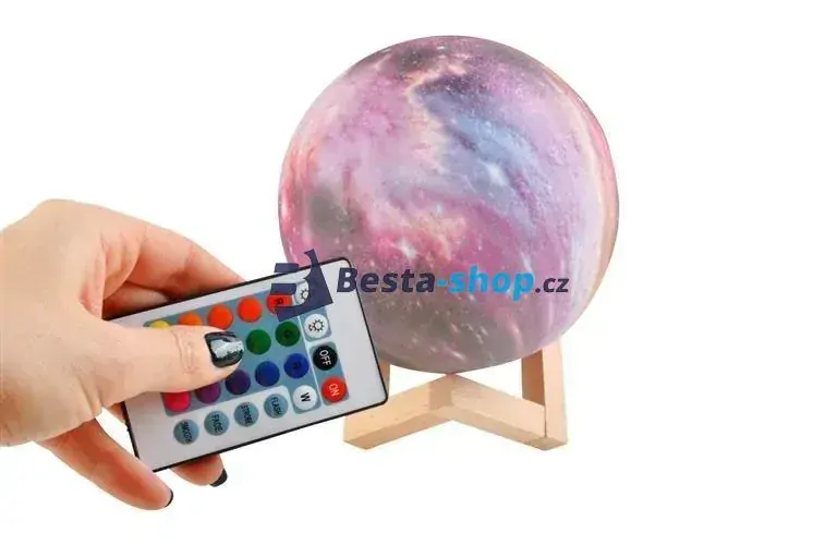 Noční měsíční lampa 15cm, 16 barev