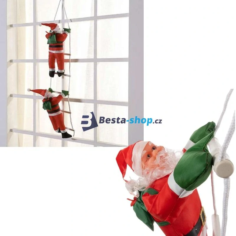 Šplhající Santa Claus po žebříku
