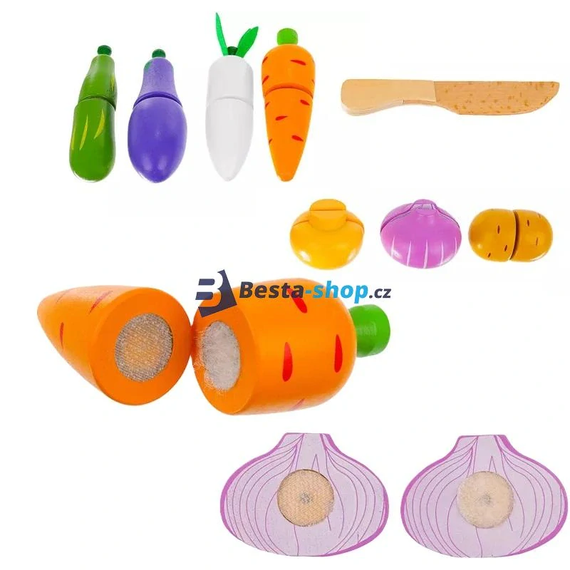 Dřevěná sada na krájení ovoce a zelenin