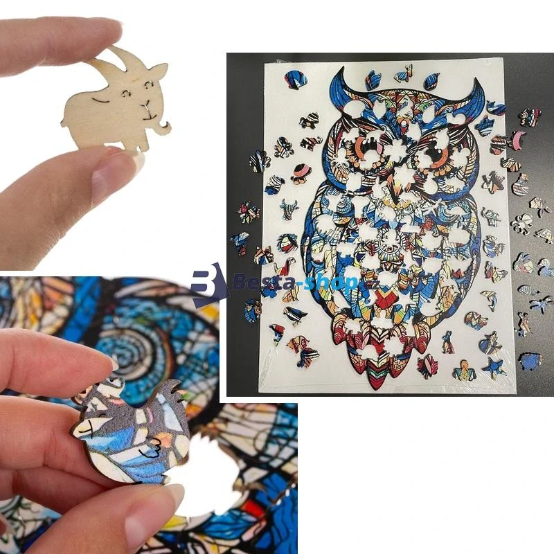 Dřevěné puzzle Sova 177 dílků Kruzzel 