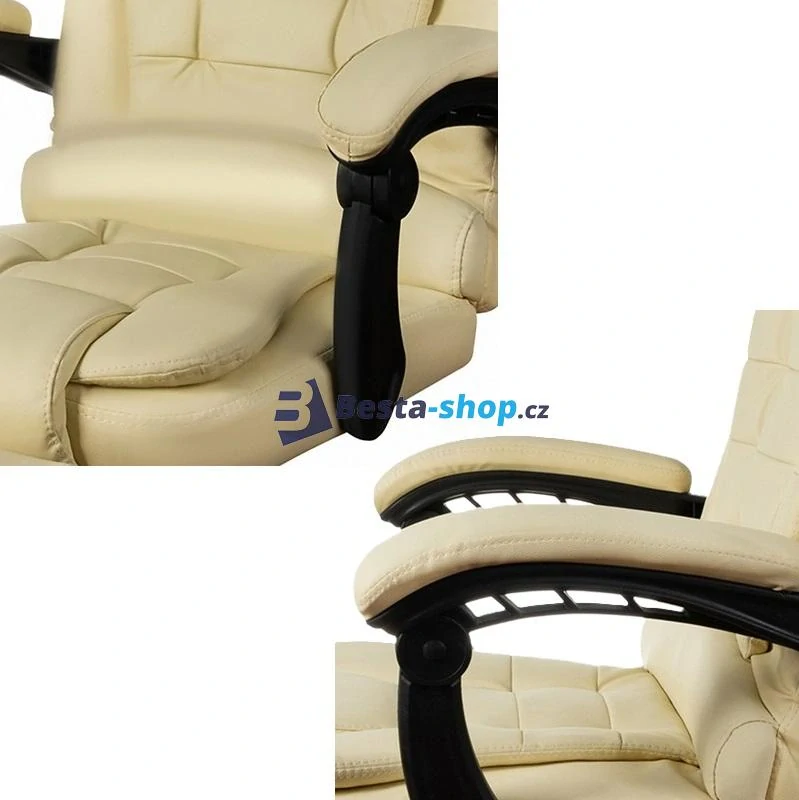 Kancelářská židle s opěrkou na nohy - béžová