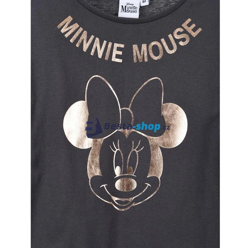 Dívčí bavlněné tričko s dlouhým rukávem – Minnie, tmavě šedé