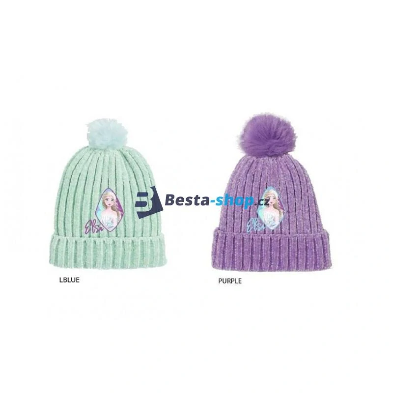 Dívčí pletená čepice Ledové království fialová