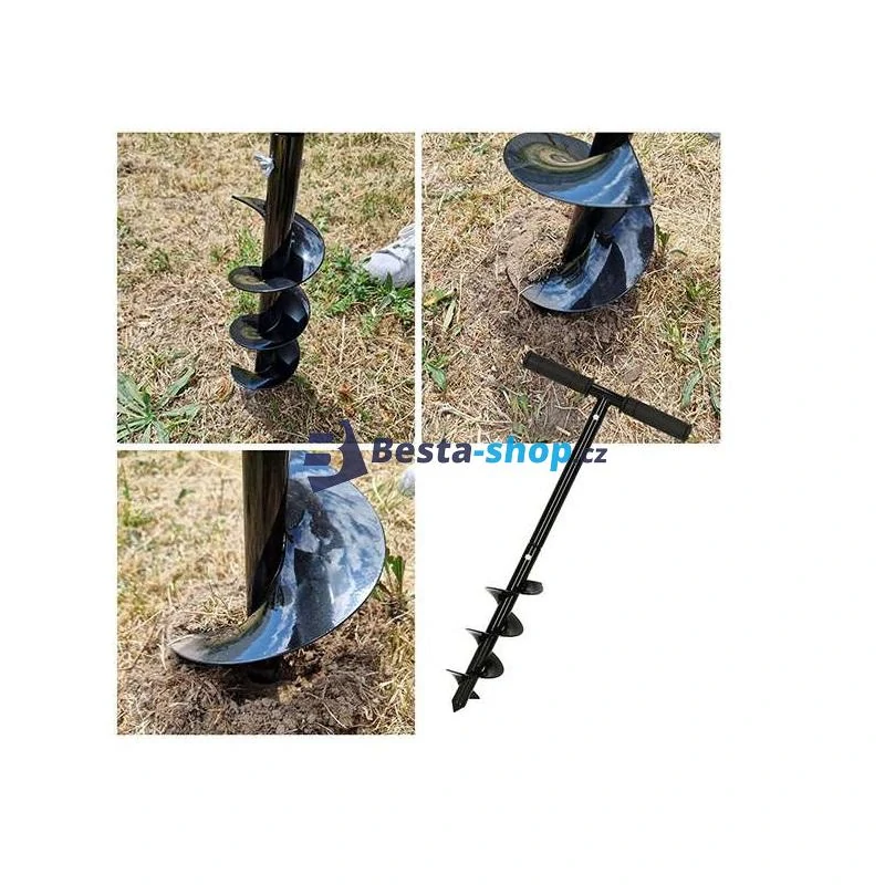 Ruční šnekový zemní vrták 60 cm – ideální na výsadbu a plotové sloupky
