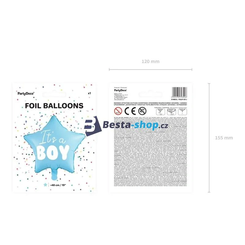 Fóliový balón " Je to KLUK " hvězda modrá 48 cm