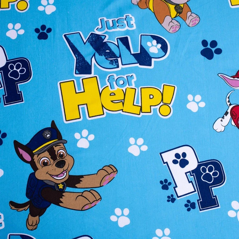 Bavlněné napínací prostěradlo Paw Patrol - 90 × 200 × 25 cm modré