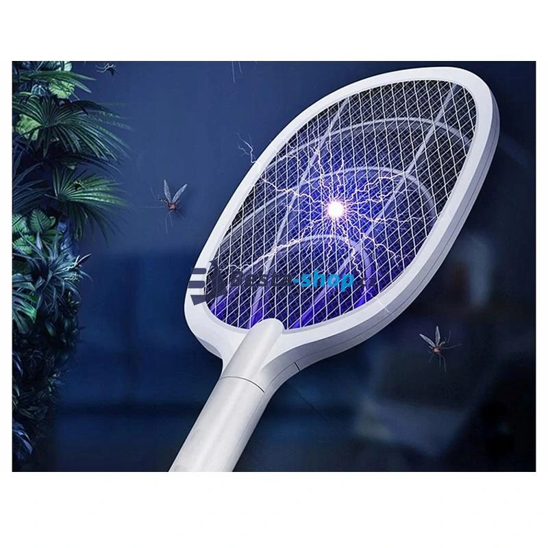 Plácačka na mouchy elektrická s UV světlem bílá