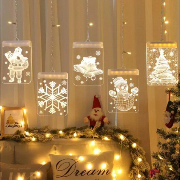 Vánoční 3D LED dekorace 5 motivů - teplá bílá