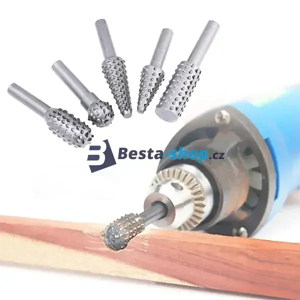 Rotační pilníky na broušení dřeva 5 ks