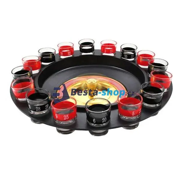Alkoholická párty ruleta + skleničky 16 ks