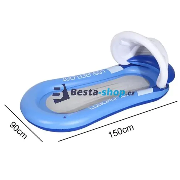 Nafukovací lehátko se sítí a stříškou