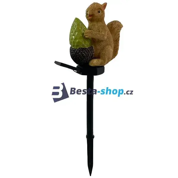 Zahradní solární světlo Veverka 14cm