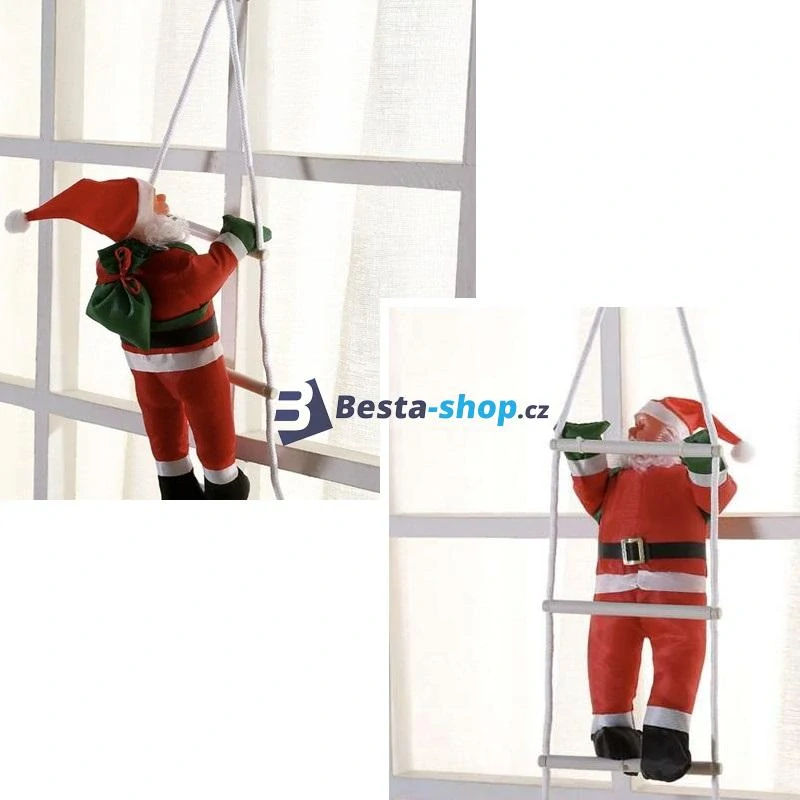 Šplhající Santa Claus po žebříku