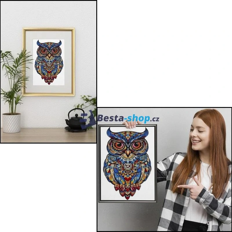 Dřevěné puzzle Sova 177 dílků Kruzzel 