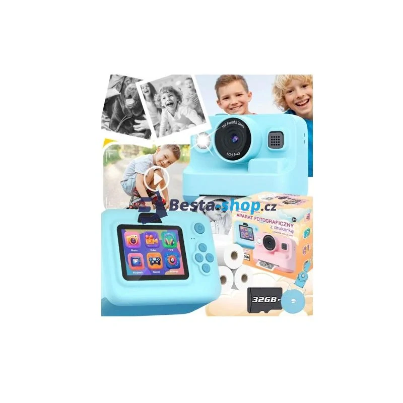 Dětský instantní fotoaparát s termotiskárnou 32 GB